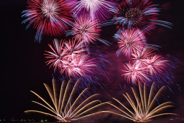 Fireworks covering the sky