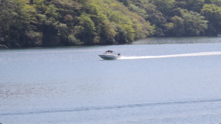 speed boat passing by