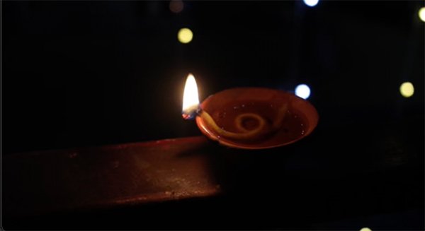 burning diya