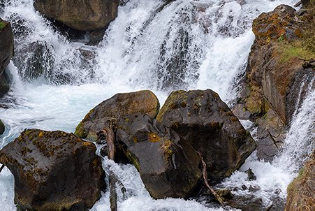 waterfall and big stones