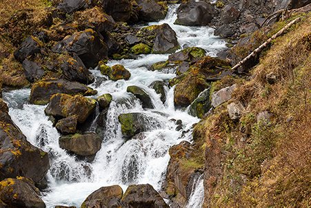 waterfall and stones