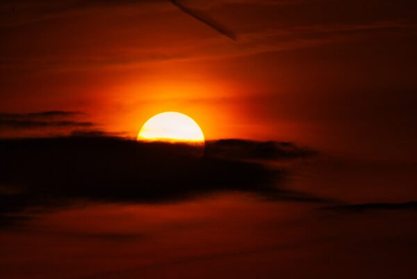 Sun hiding behind the clouds