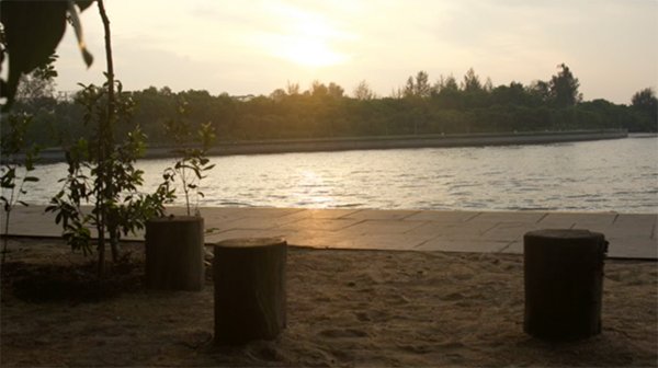 Sunset view in the cony island, Singapore