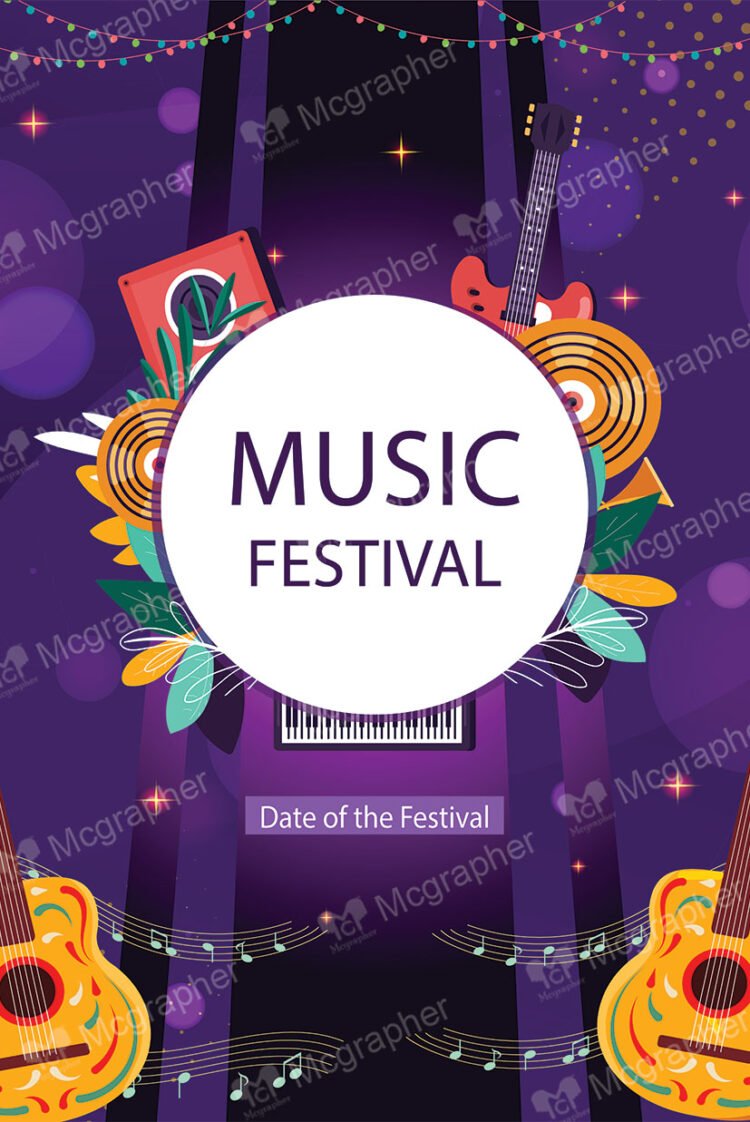 a vector of music festival