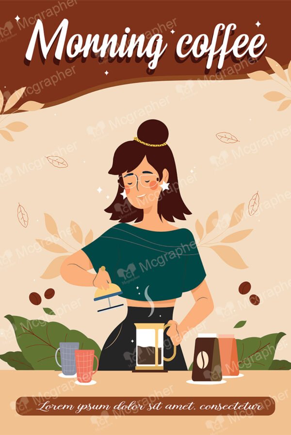 a women preparing coffee