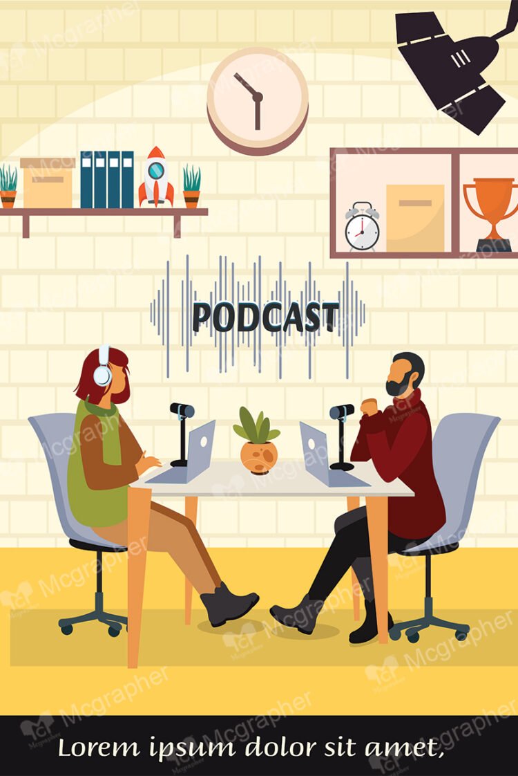 two people are sitting in the podcast