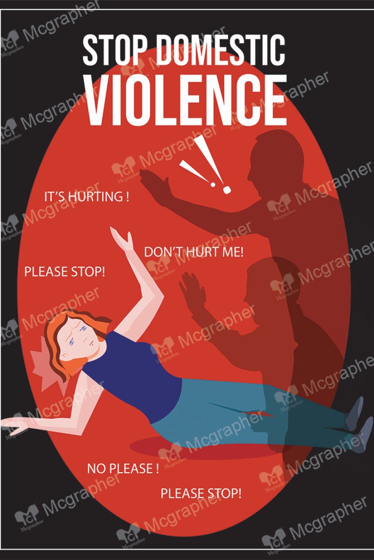 pushing and abusing a women causing domestic violence