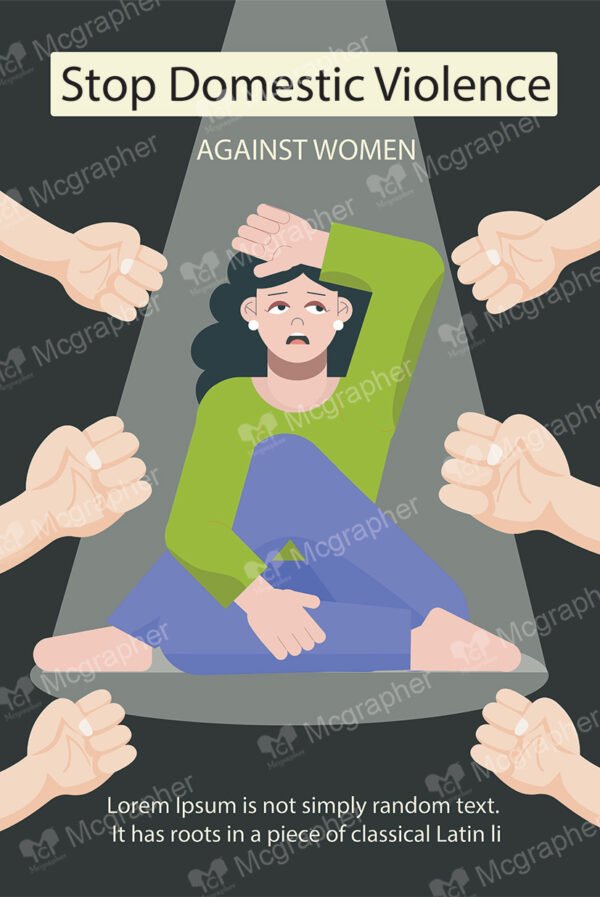 many hands punching a women