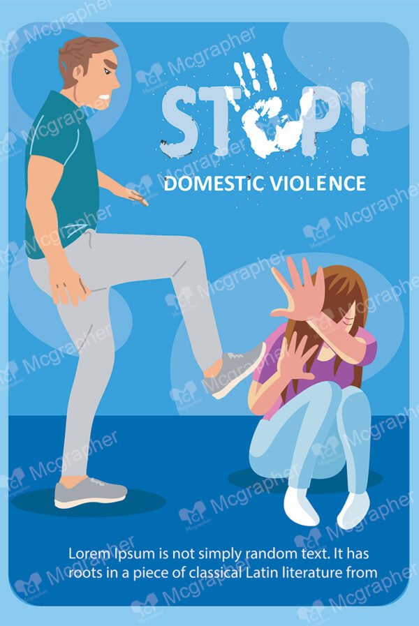 A man kicking a women causing domestic violence