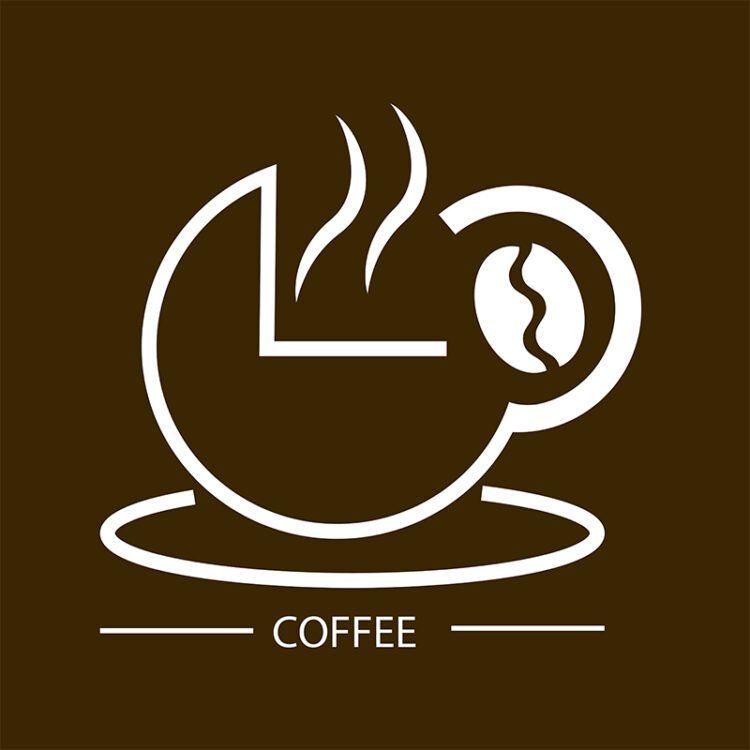 coffee logo with a brown background