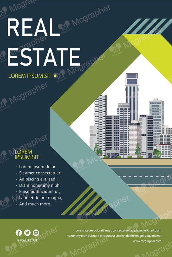 A vector based on real estate with the black & white buildings in the background.