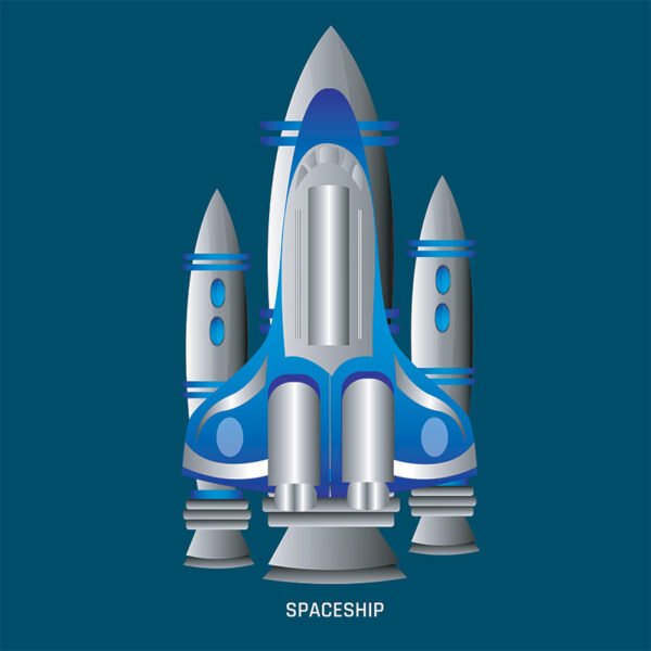 A logo of a spaceship