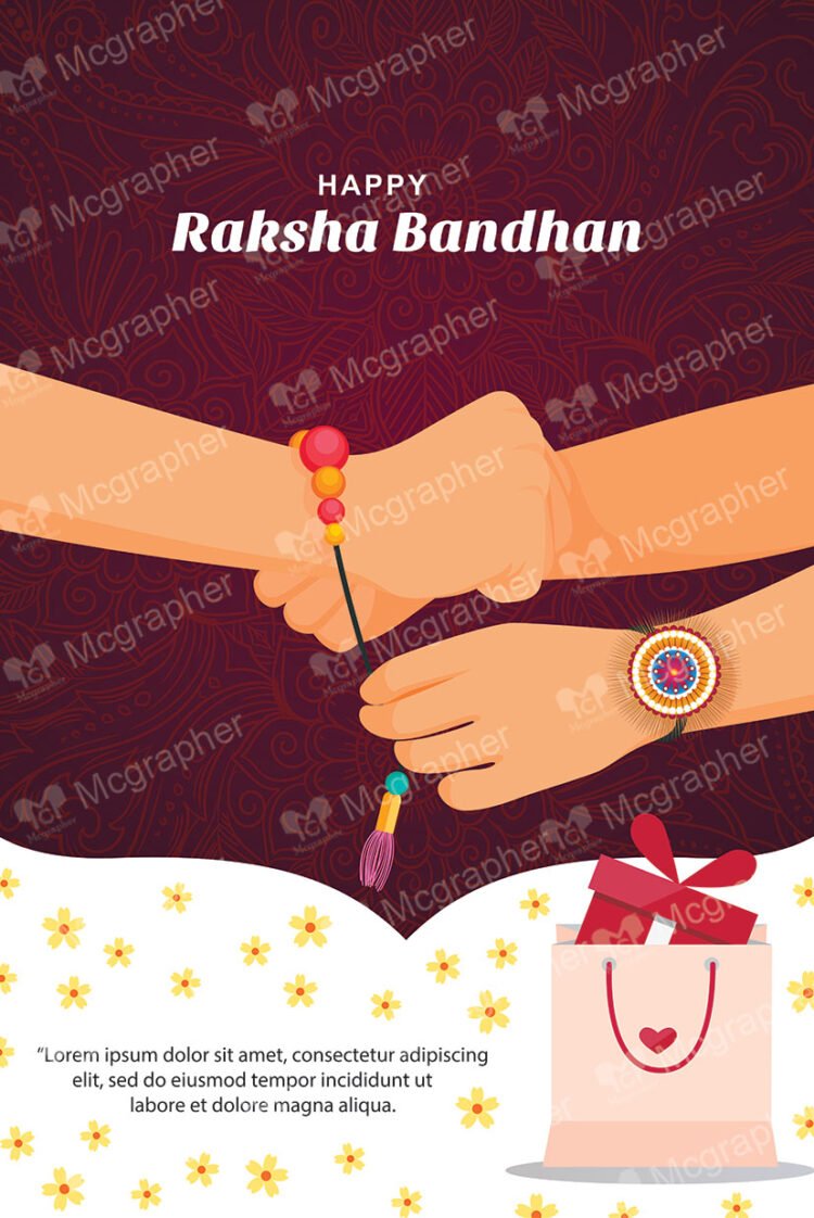 A picture of a hand tying rakhi to another hand.