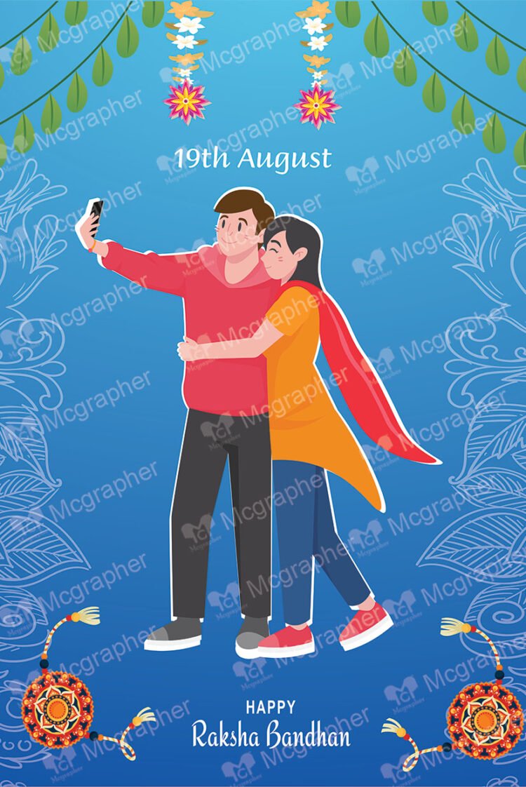 brother and sister are taking a selfie on a raksha bandhan day