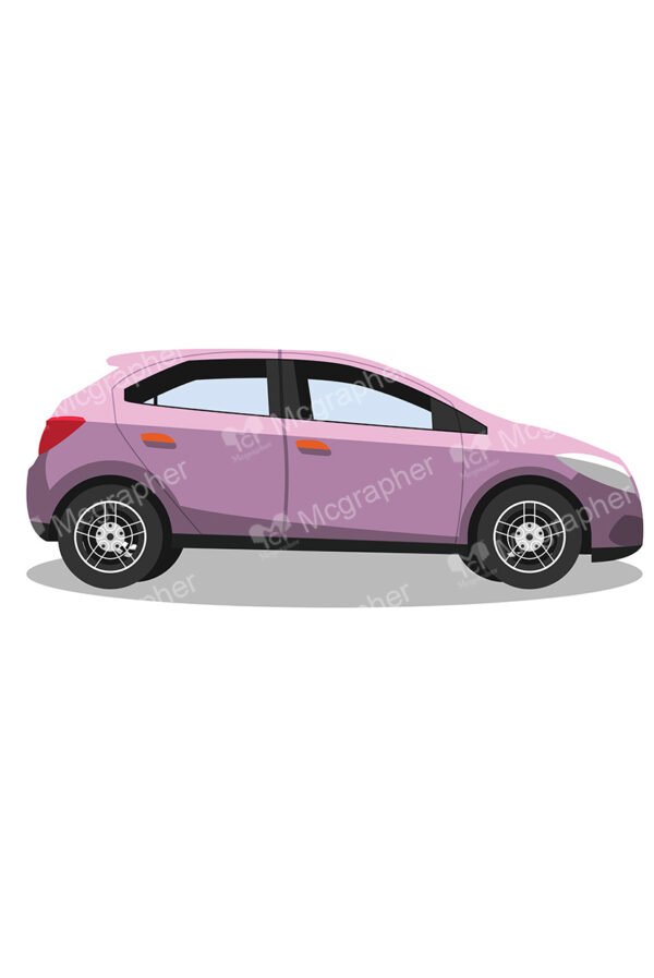 Pink car on a white background