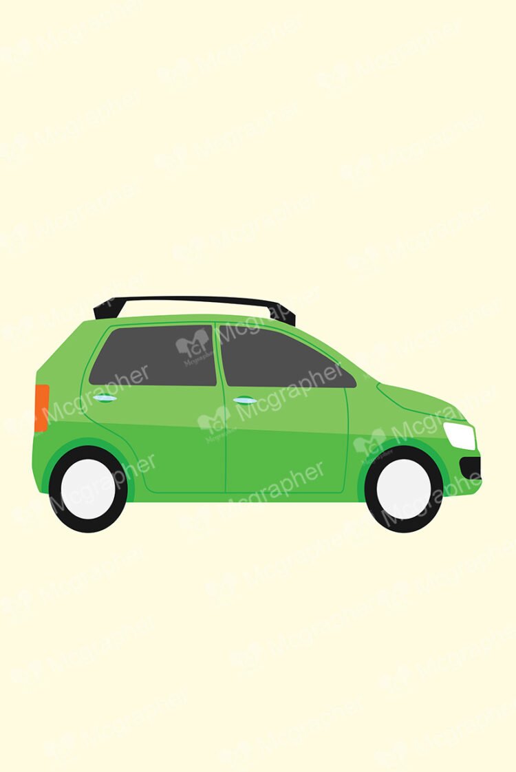 green car on a soft background