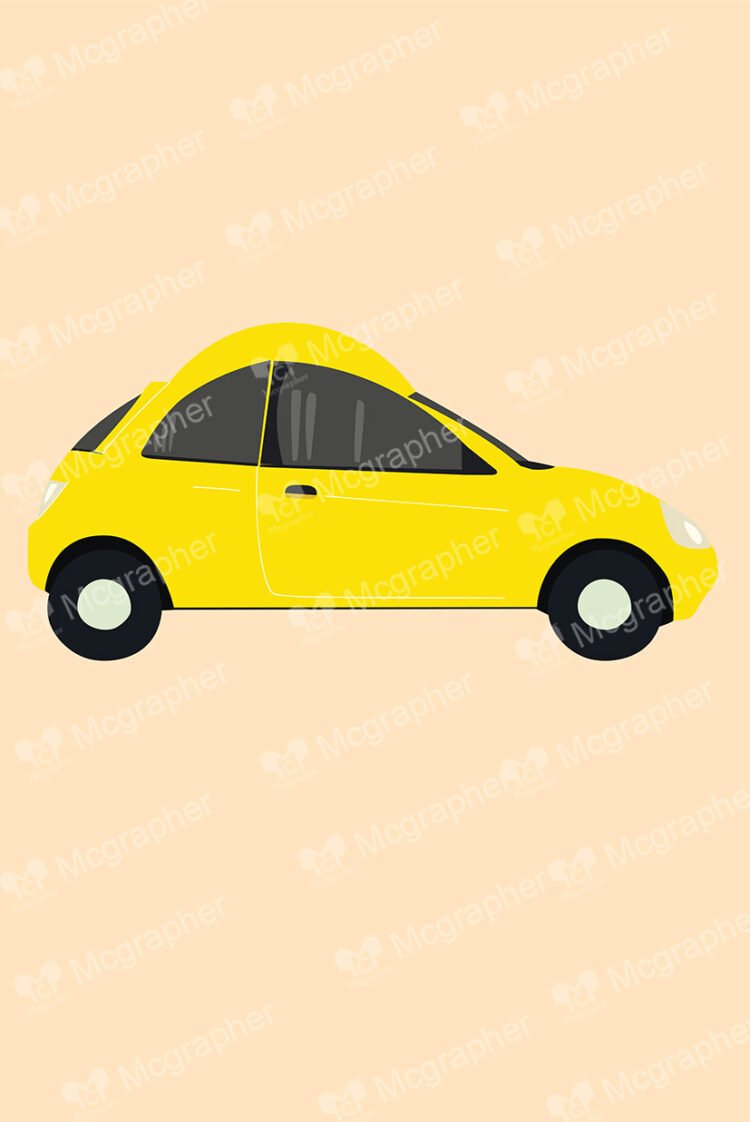 yellow car on a soft light background