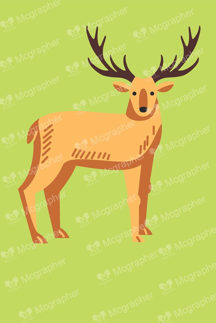 A deer with large horns