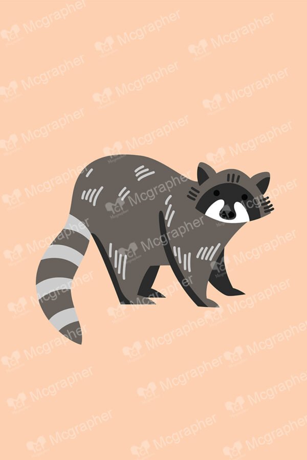 Racoon on a soft background