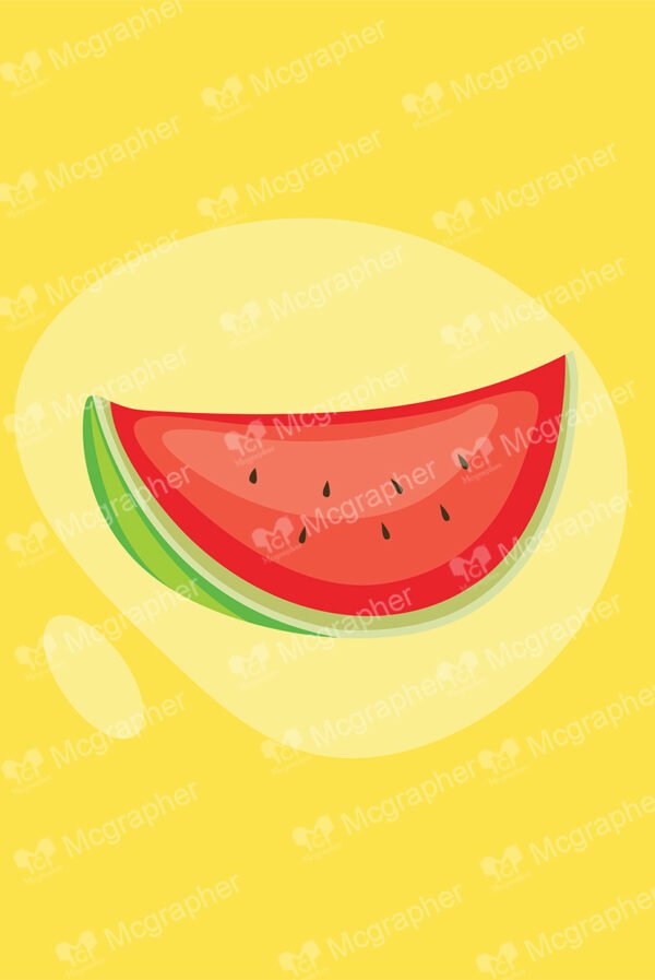 Slice of watermelon on a yellow background