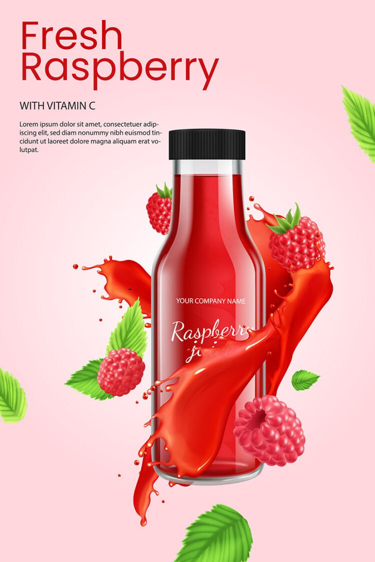 Fresh Raspberry Juice bottle