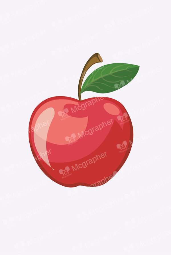 Red shiny apple on a soft background