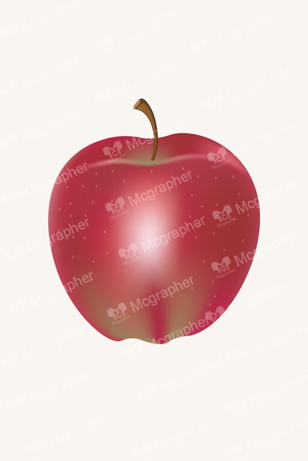 3D red apple on a light background