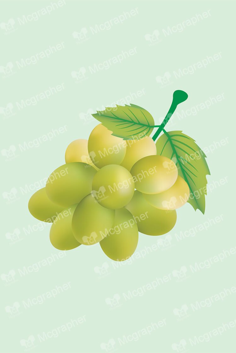 Green grapes on a light background