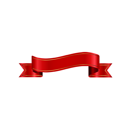 Red colour ribbon with golden shade png