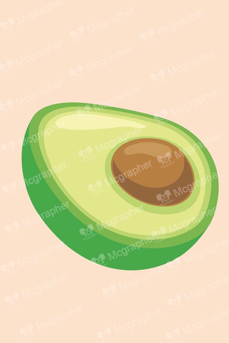 Thick avocado on a light background