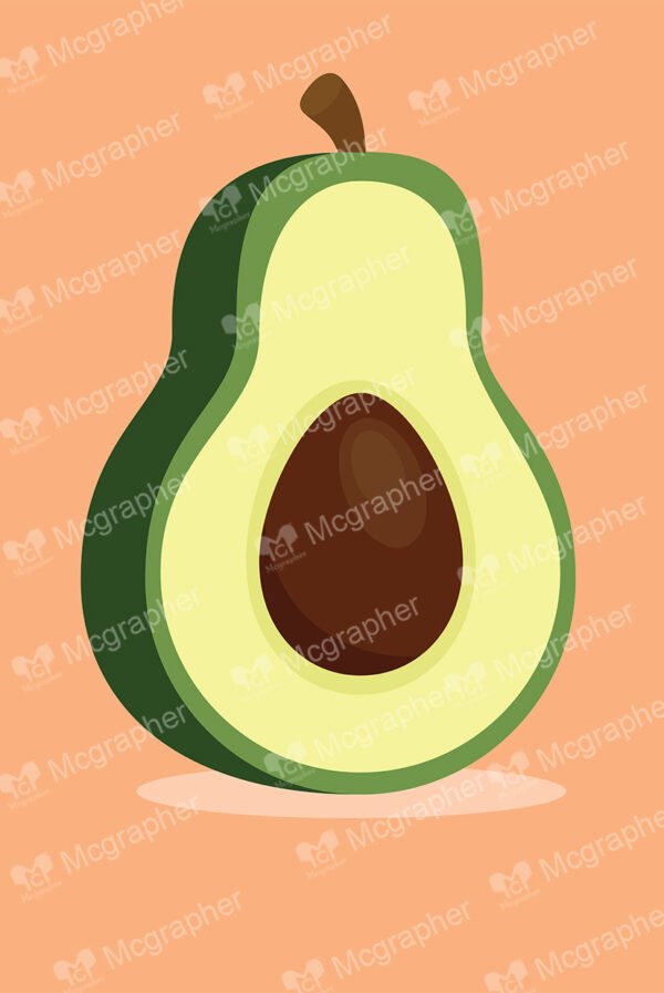 Thick avocado on a light orange background