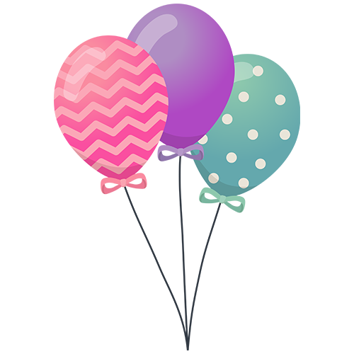 Colourful balloons png