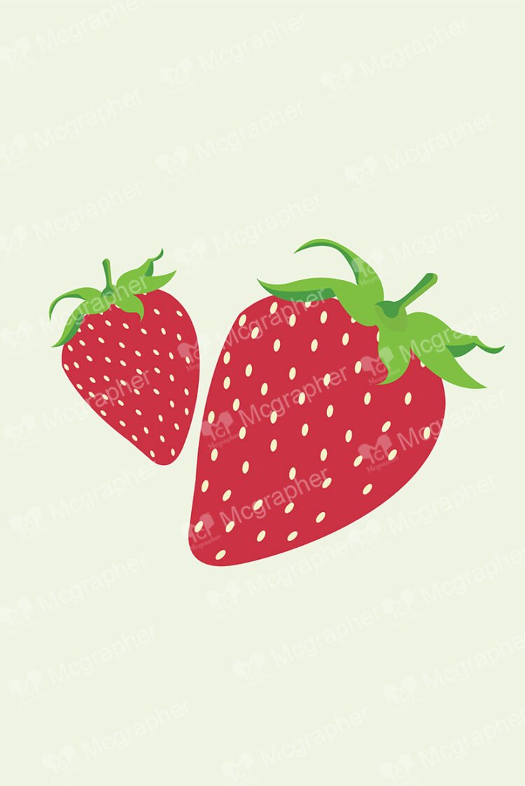 A pair of strawberries