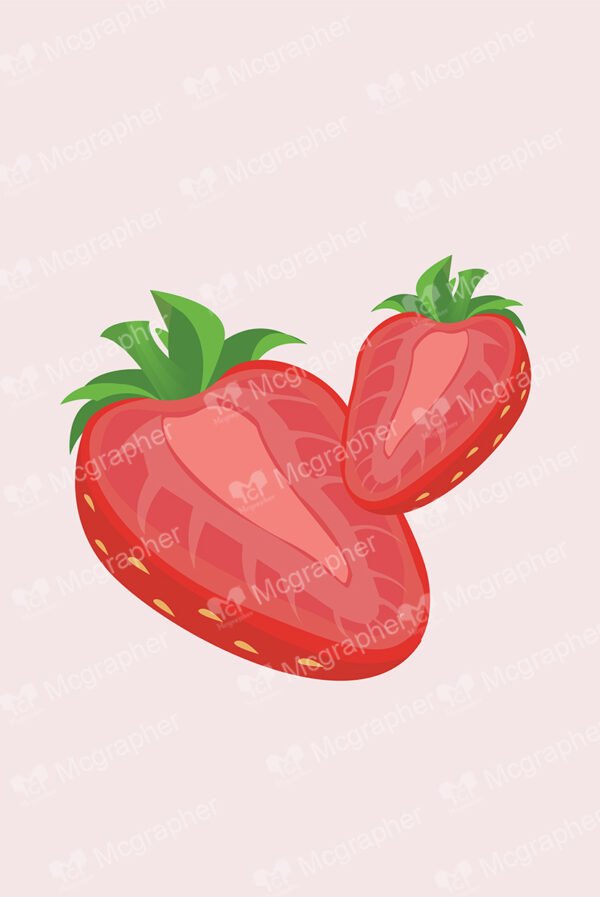 Pair of half strawberries on a light background