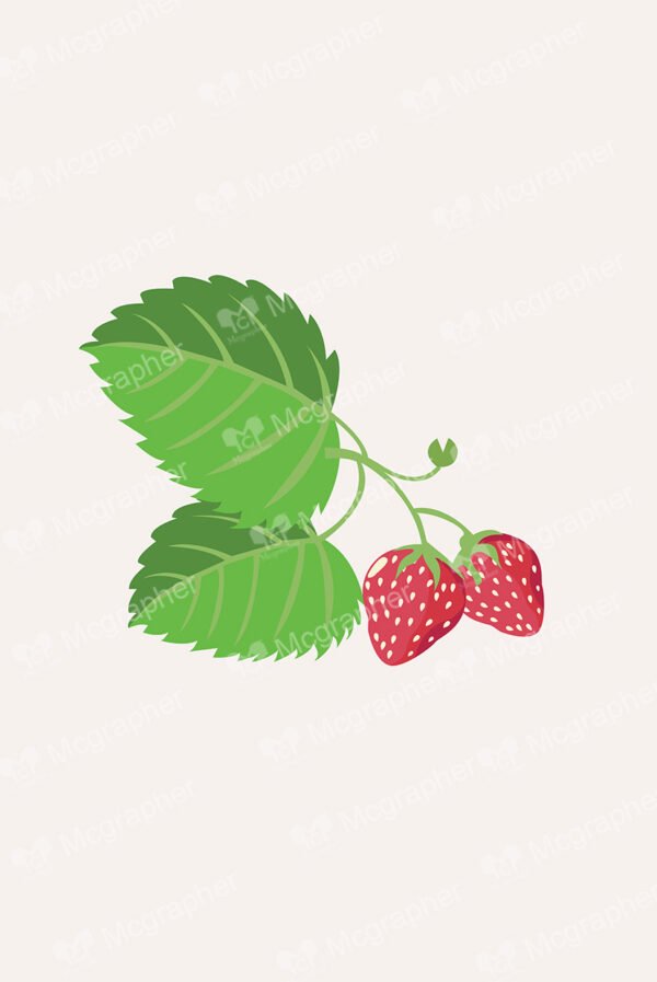 Small strawberries and big green leafs