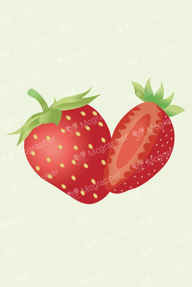 Pair of 3D strawberries