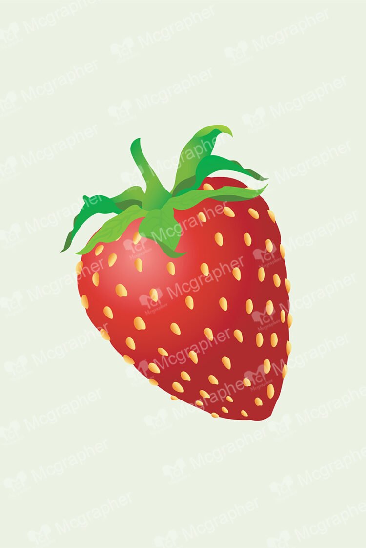 Single piece of a strawberry on a light background