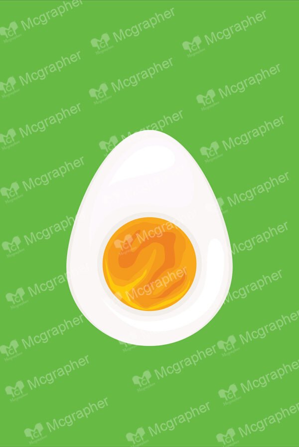 White egg on a green background