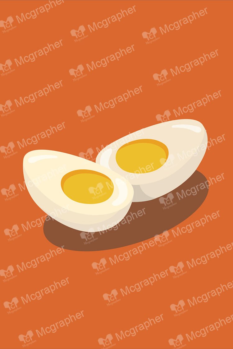 Boiled eggs on an orange background