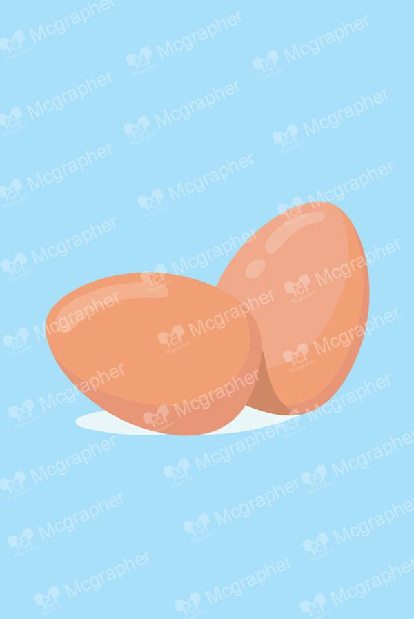 Two eggs on a light blue background