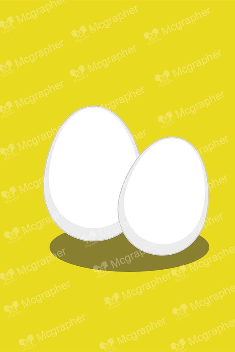 Two eggs on a yellow background