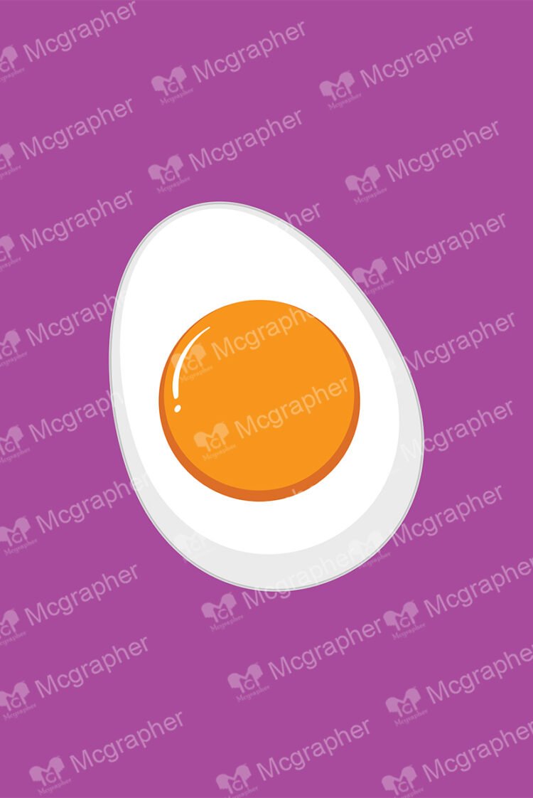 Boiled egg on a dark pink background