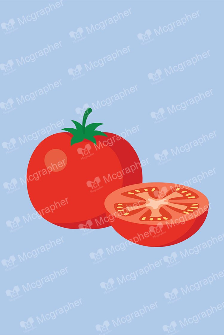 Pair of tomatoes on a blue background