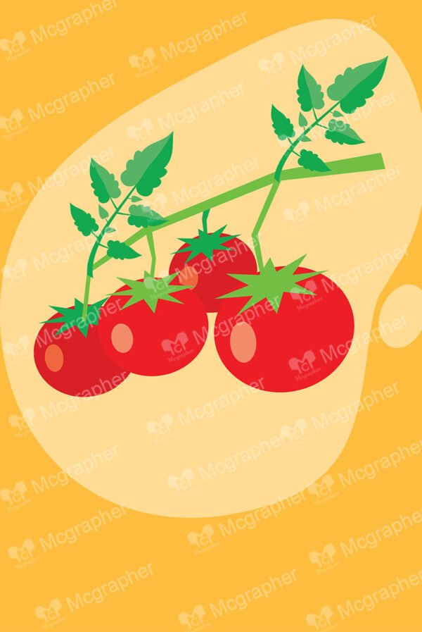 Tomatoes on a yellow background