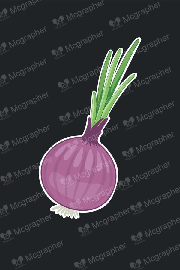 2D onion on a black background