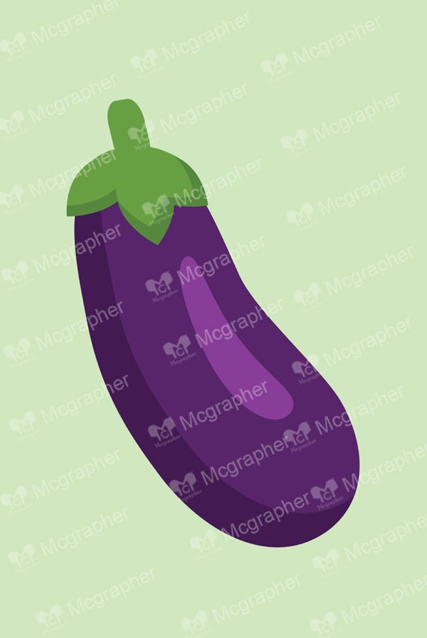 Fresh eggplant on a green background