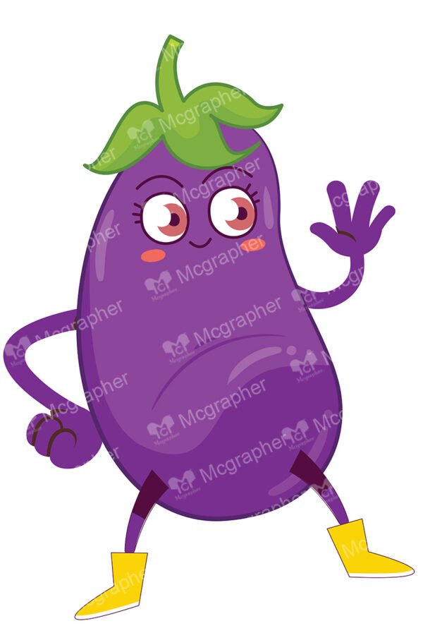 Character eggplant on a white background