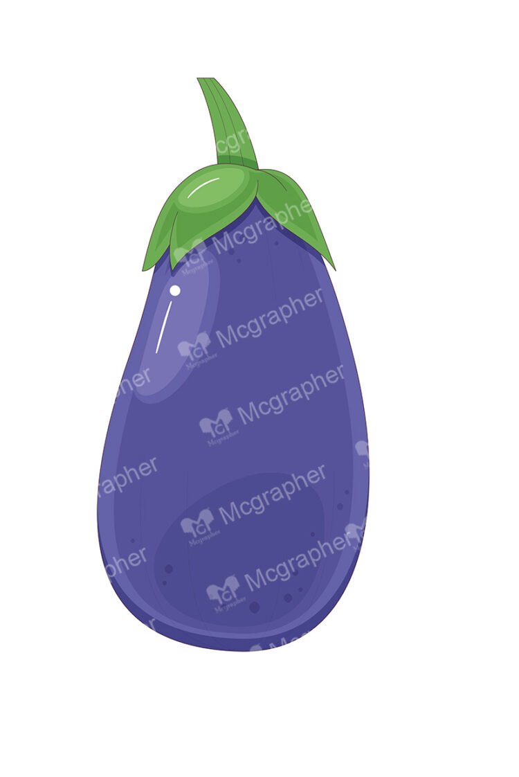 Blue eggplant on a white background