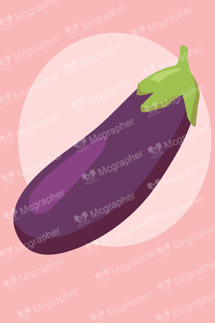 Eggplant on a peach background