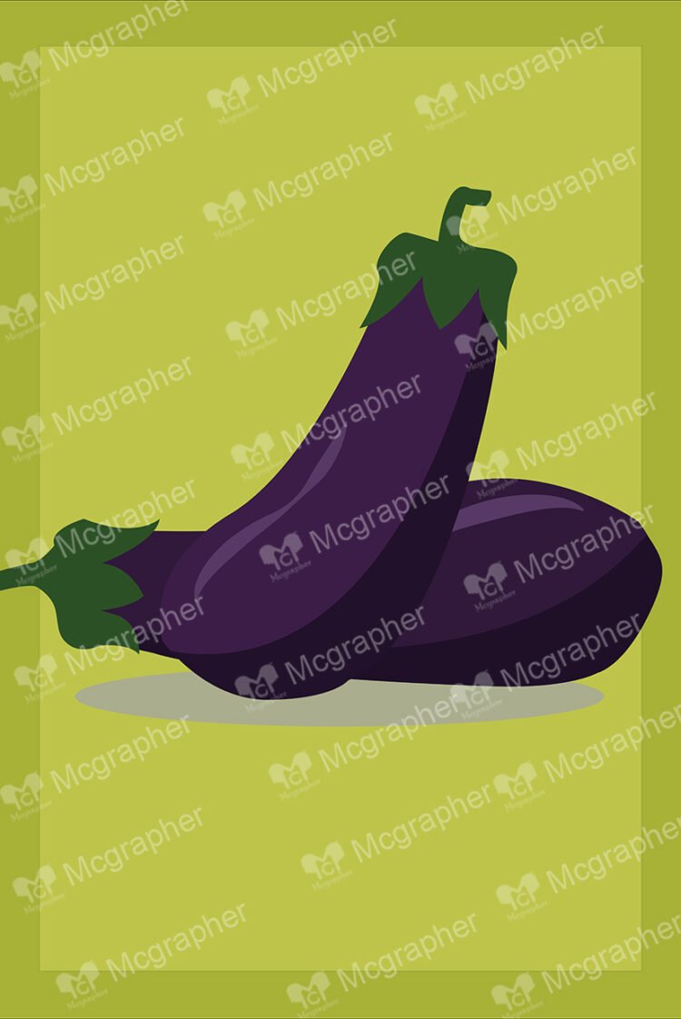 Pair of eggplants on a dark background